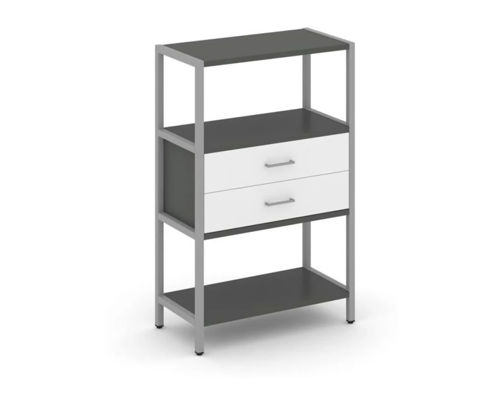 Односекционный стеллаж трехярусный с ящиками 810х400х1246 Шелф Систем / Shelf System