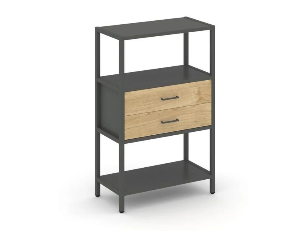 Односекционный стеллаж трехярусный с ящиками 810х400х1246 Шелф Систем / Shelf System