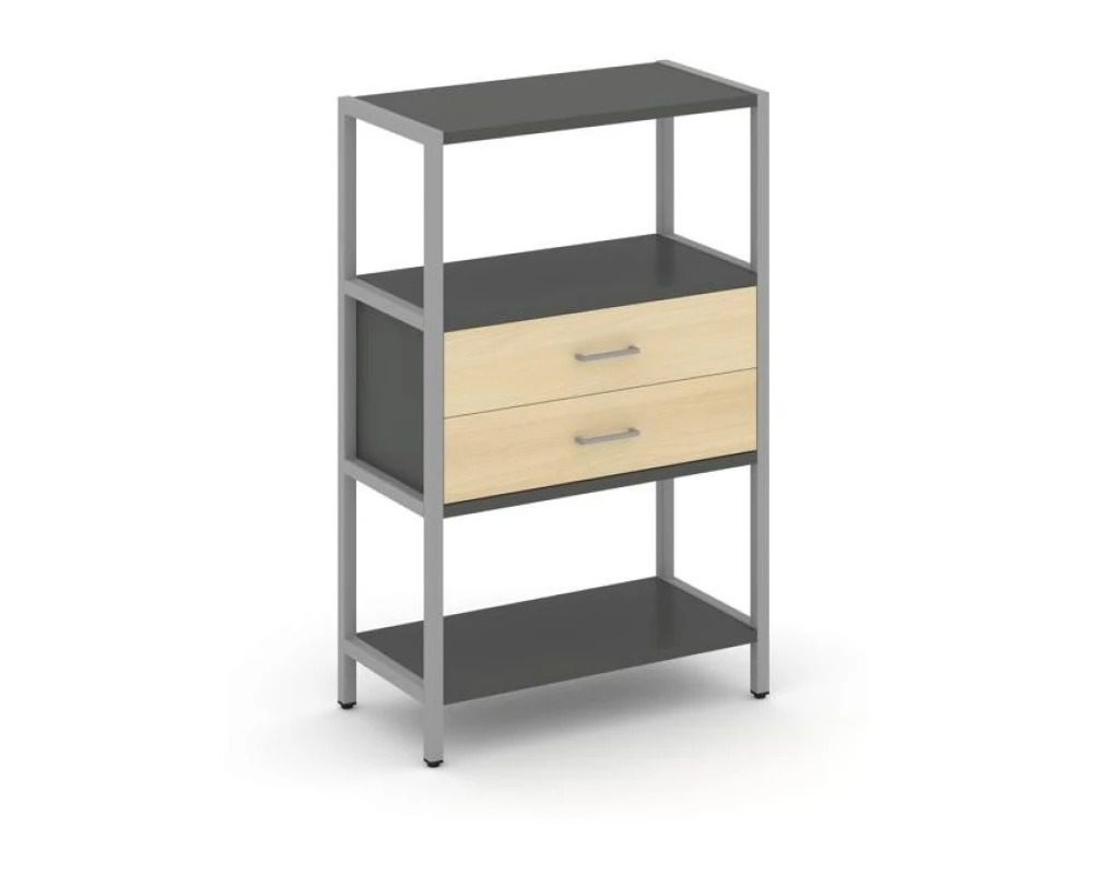 Односекционный стеллаж трехярусный с ящиками 810х400х1246 Шелф Систем / Shelf System