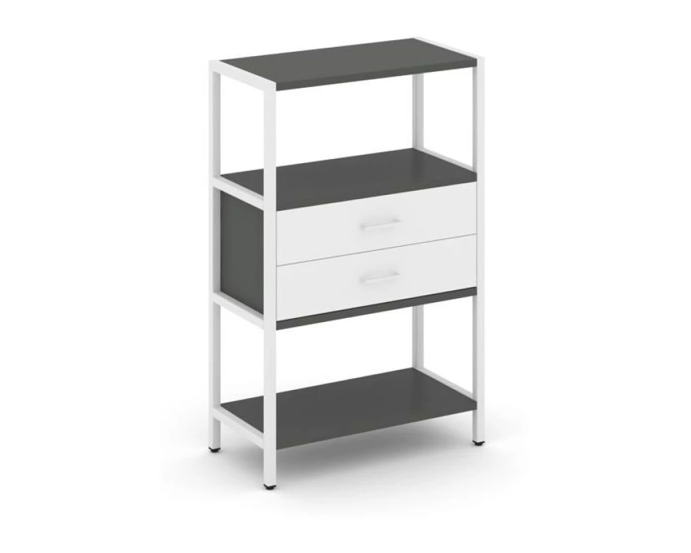 Односекционный стеллаж трехярусный с ящиками 810х400х1246 Шелф Систем / Shelf System