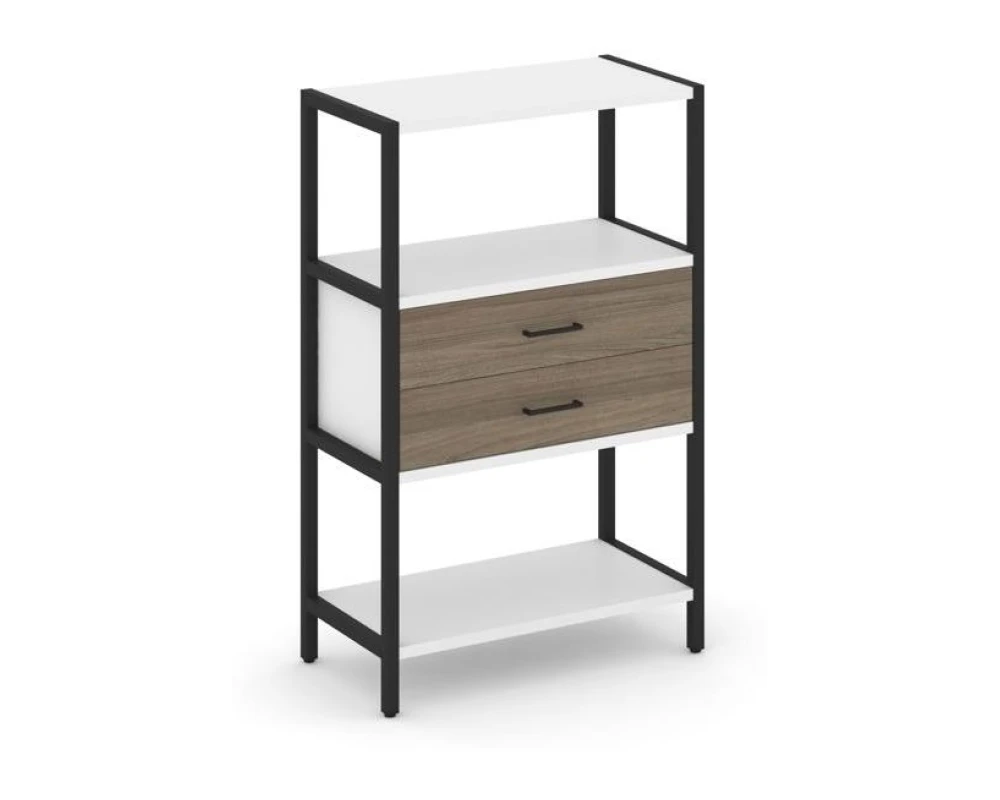 Односекционный стеллаж трехярусный с ящиками 810х400х1246 Шелф Систем / Shelf System