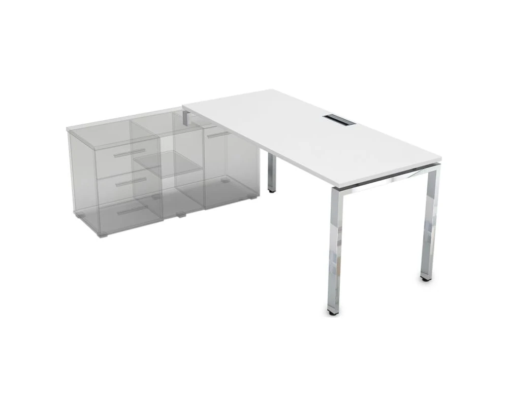 Стол рабочий прямолинейный три опоры, левый (1600*800*750) НСТЛ-П.984 GLOSS LINE