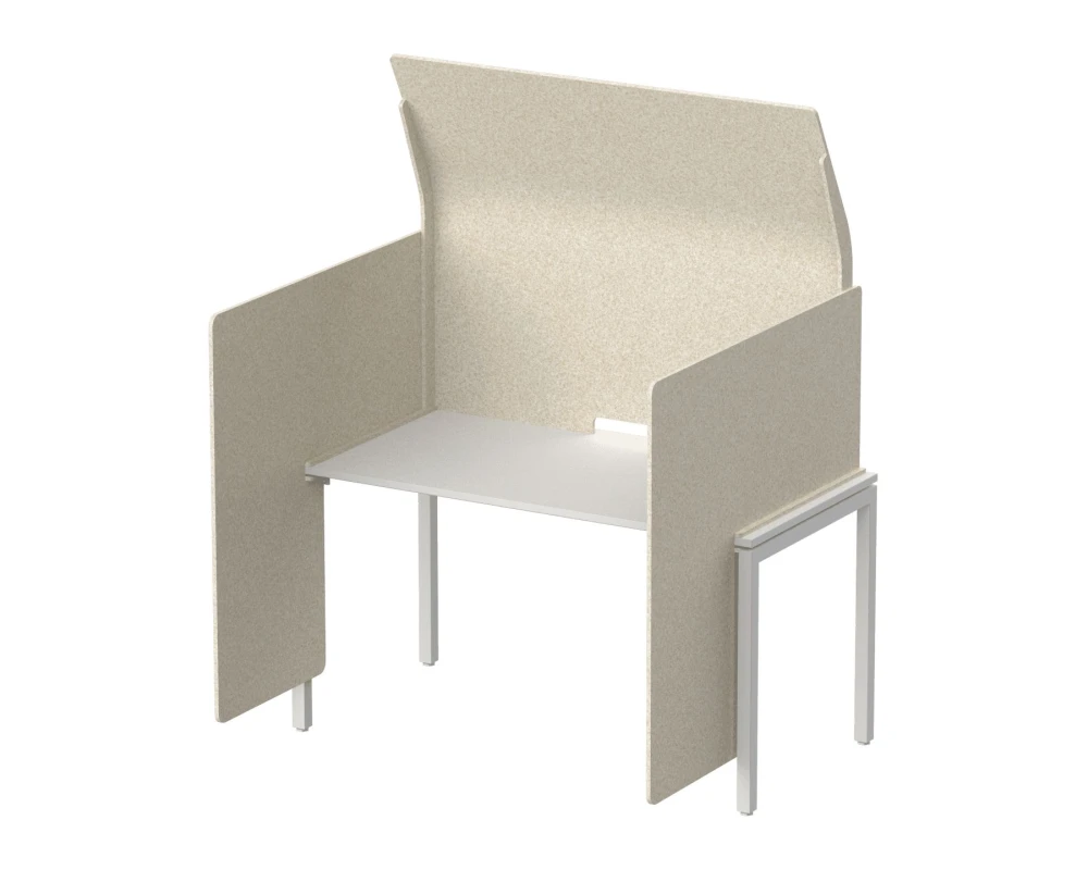 Кабина с высоким экраном-парусом и низкими боковыми стенками-ширмами 135х122х163 Forest Office Лебединый пух