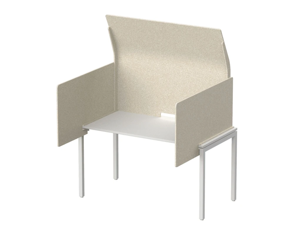 Кабина с высоким экраном-парусом и выступающими боковыми стенками 115х122х113 Forest Office Лебединый пух