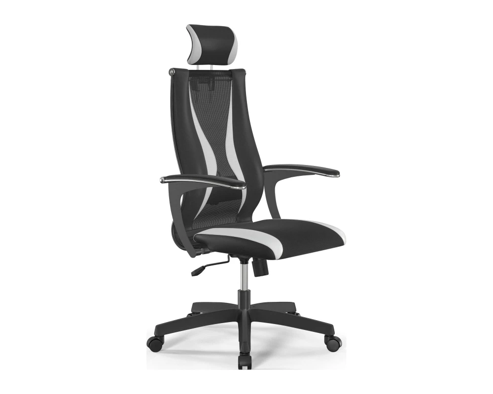 Кресло ErgoLife S 10 B2-170U M09.B02.G15.W01 Сетка/Экокожа, Черный/Белый