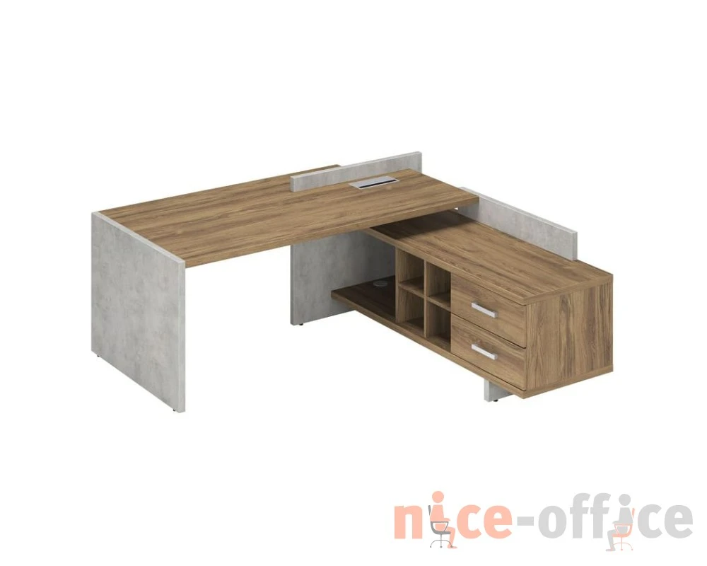 Стол правый 2000x1798x840 Вуд Стоун / Wood&Stone