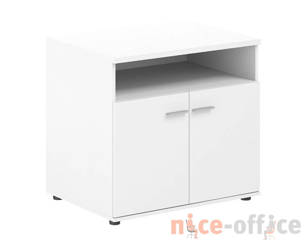 Тумба сервисная 802х600х750 с нишей, 2 фасадами Сигма / Sigma Белый